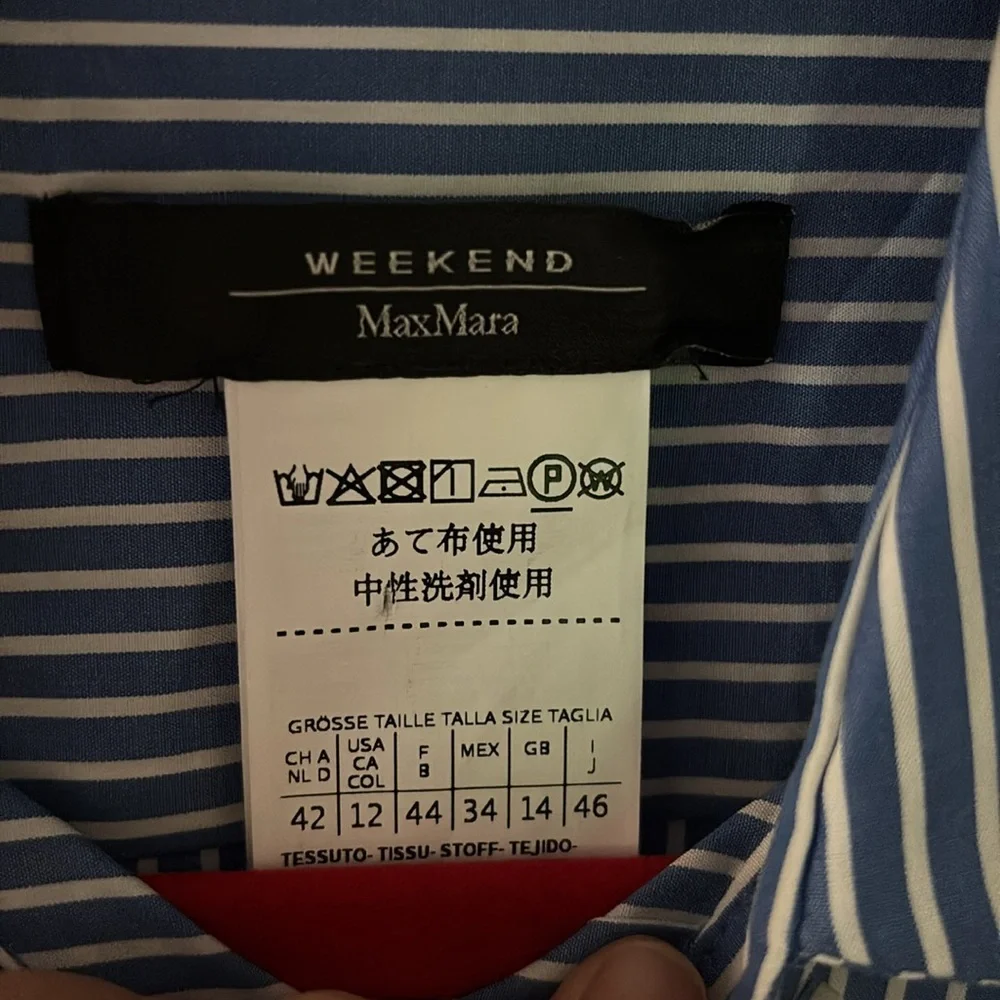 MaxMara Blue stripe Long Sleeve Dress - Picture 2 of 9